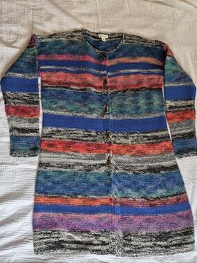 Sundance Artist’s Striped Merino Wool Blend Duster Cardigan - XS